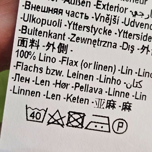 120% Lino Shirt Dress Lime Green Midi Linen Size XL or Italy 48 Belted Boho - Picture 14 of 15